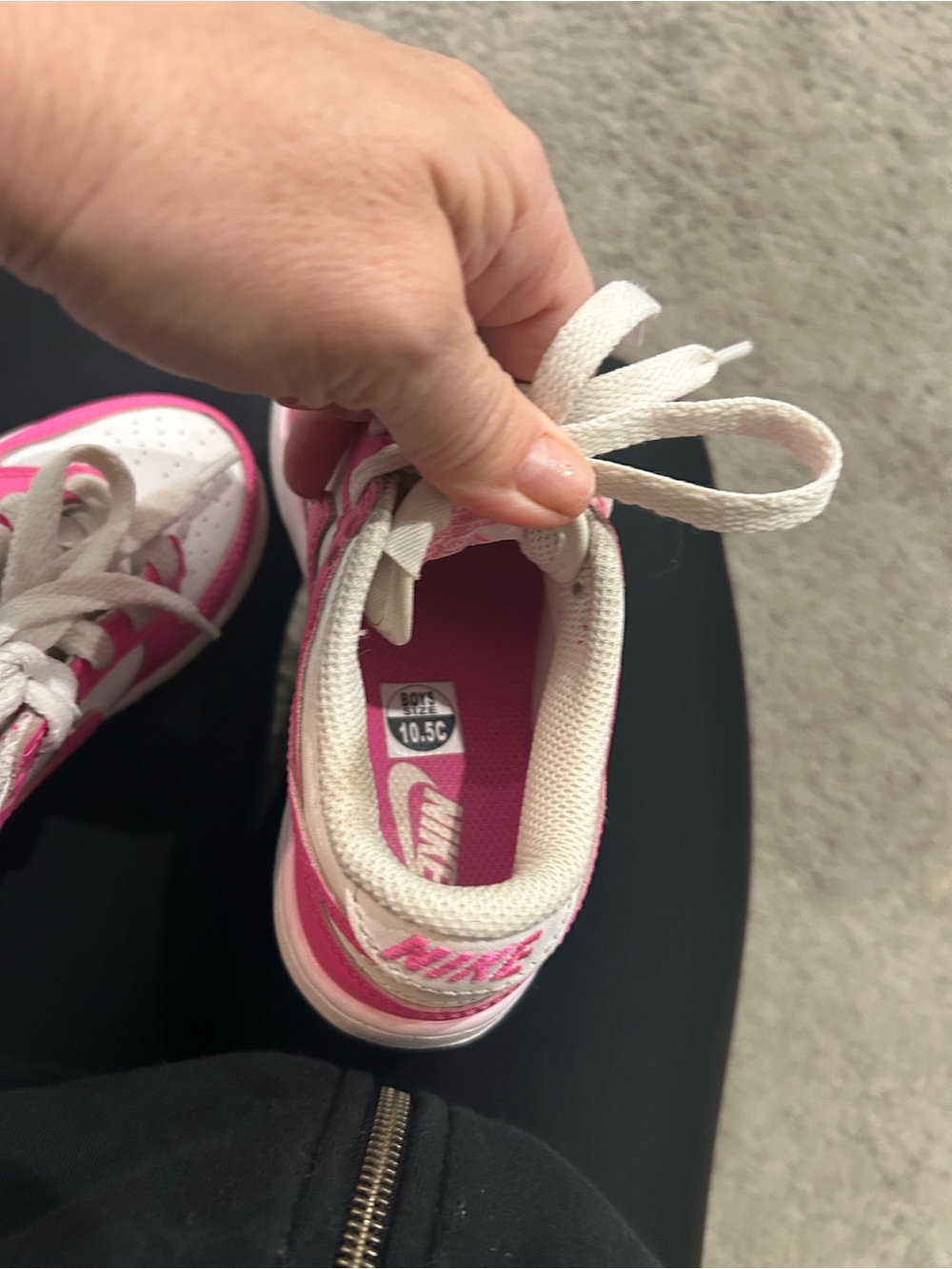 Nike Kids White and Hot Pink Low-Top Sneakers